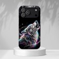 Wolf Galaxy Neon Howling Wolf Tough Phone Case, Dual-Layer Protective ...