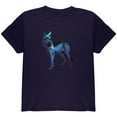 thumbnail image 1 of Wolf Galaxy Night Sky Youth T Shirt Navy Youth X-SM, 1 of 1