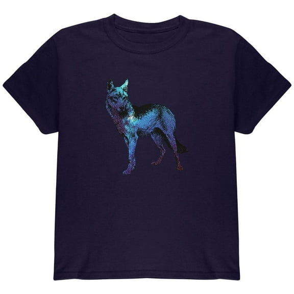 Wolf Galaxy Night Sky Youth T Shirt