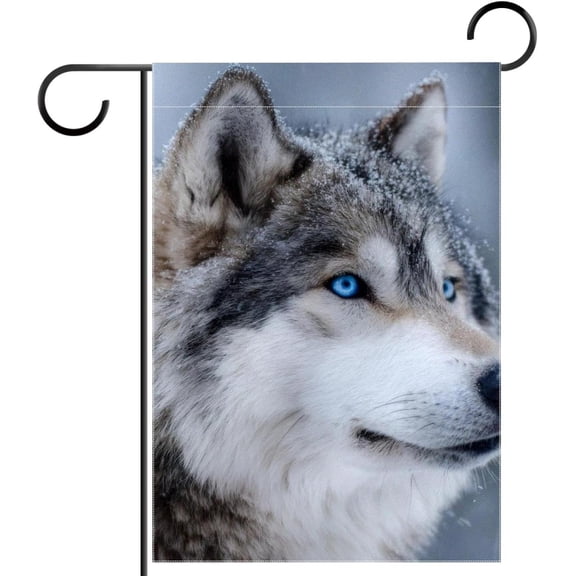 Wolf Garden Flag 12x18 Inch Double Sided Outside, Decorative Yard Flag for Holiday Seasonal Outdoor Decoration