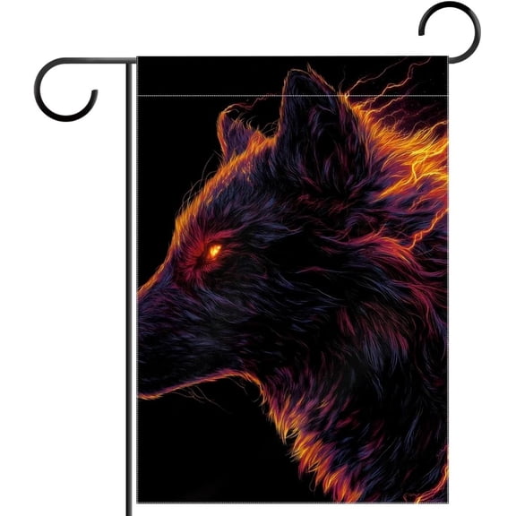 Wolf Garden Flag 12x18 Inch Double Sided for Outside Yard Porch Lawn Small Seasonal Autumn Winter Holiday Decoration