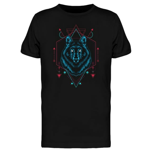 Wolf Geometry Triangle Icon T-Shirt Men -Image by Shutterstock, Male 3X-Large