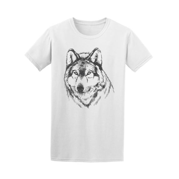 Wolf Glaring Ink Style T-Shirt Men -Image by Shutterstock, Male 3X-Large