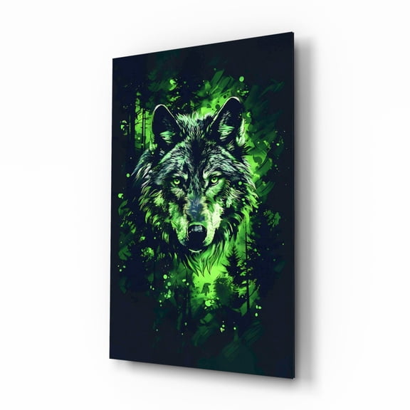 Wolf Glass Wall Art || Designer Collection