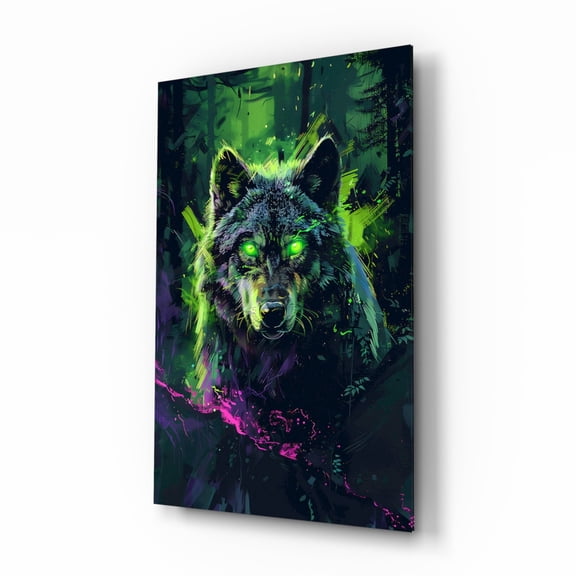 Wolf Glass Wall Art || Designer Collection