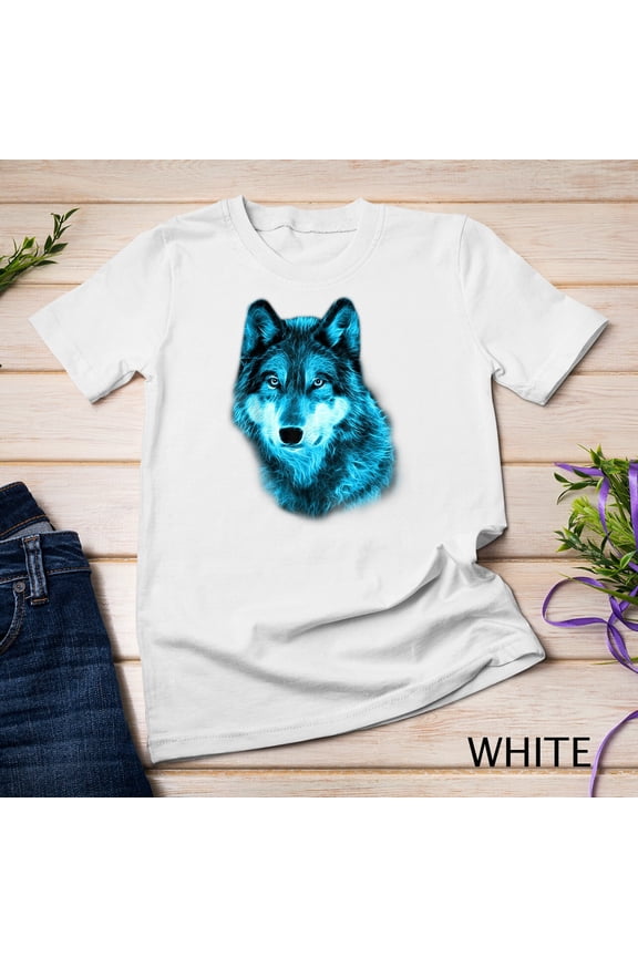 Wolf Glow Neon Staring T-Shirt Wolves Tee Shirt Gifts Unisex T-shirt