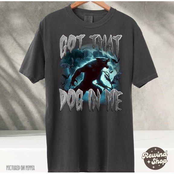 Wolf Got That Dog In Me Tshirt Alpha Wolf Shirt 90s Style Werewolf Shirt Wolf Emo Meme Shi
