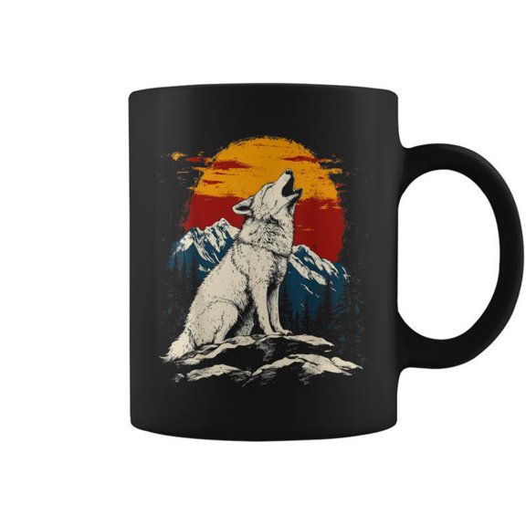 Wolf Graphic Forest Nature Mountains Adventure Coffee Mugs