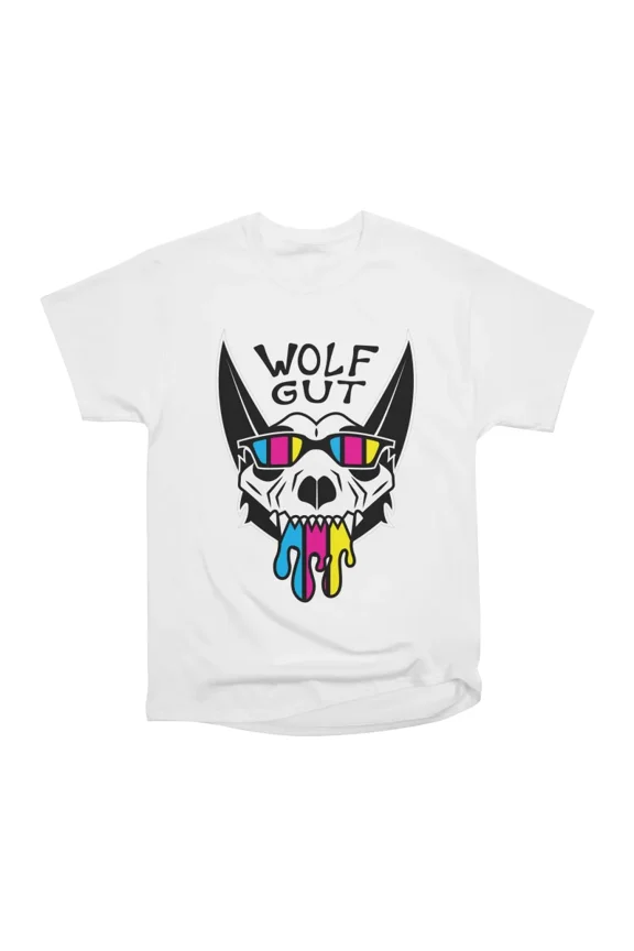Wolf Gut Black Text T-Shirt Tee Gift For Him Merch For Her Apparel For Friend