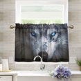 thumbnail image 1 of Wolf Half Window Tier Curtains 24 Inch Blackout Thermal Insulating Kitchen Linen Tier Curtains for Kitchen, Bathroom, Cafe Home Decor, 1 of 7