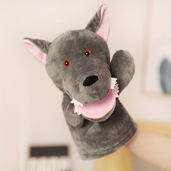Wolf Hand Puppet with Movable Mouth Realistic Animal Puppet for Preschool Learning & Family Bonding Interactive Role-Play for Performances (for Puppet) - Educational Forest Animal Puppet