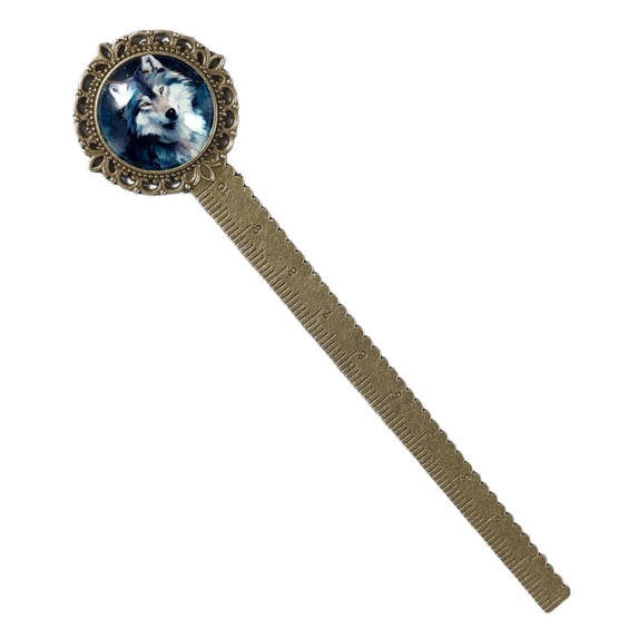 Wolf Handcrafted Lace Bookmark in Antique Bronze - Gift for Readers and Book Lovers