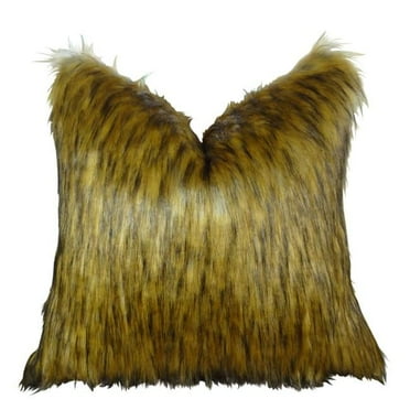 Wolf Handmade Throw Pillow - Light & Dark Brown - 20 x 26 in.