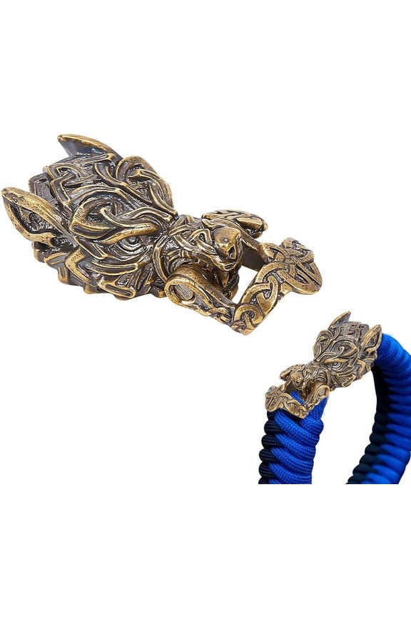 Wolf Head Brass Buckles Bronze Mythical Paracord Bracelet Buckle EDC Rope Making Buckles