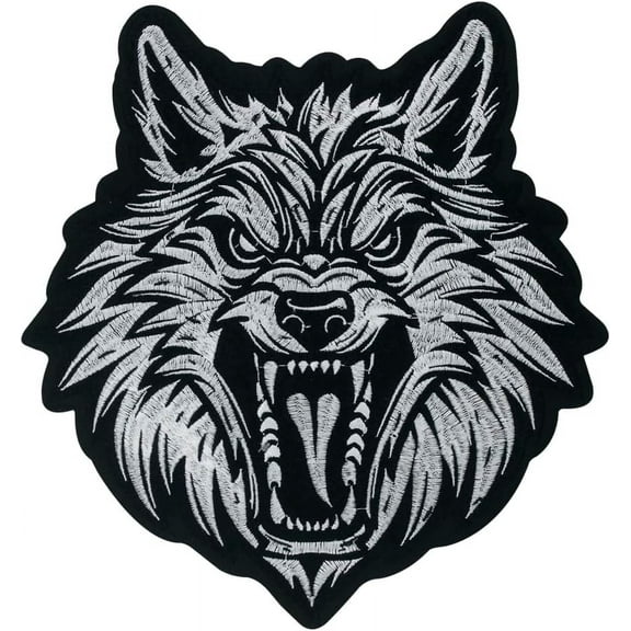 Wolf Head Embroidered Patches Iron on Sew on Patches for Jackets Costume Jean Bags Motorcycle DIY Appliqu