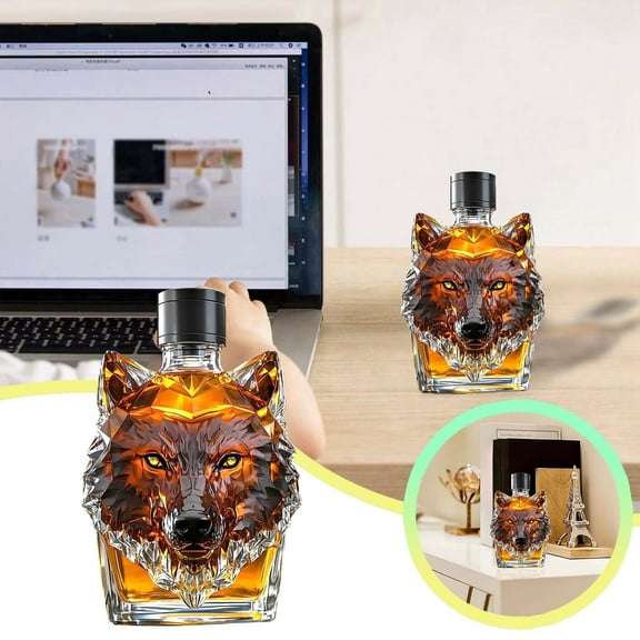Wolf Head Glass Liquor Barware With Exquisite Design Elegant Home Drinking Set For Enthusiasts