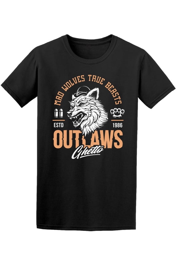 Wolf Head In Hat Old School T T-Shirt Men -Image by Shutterstock, Male Small