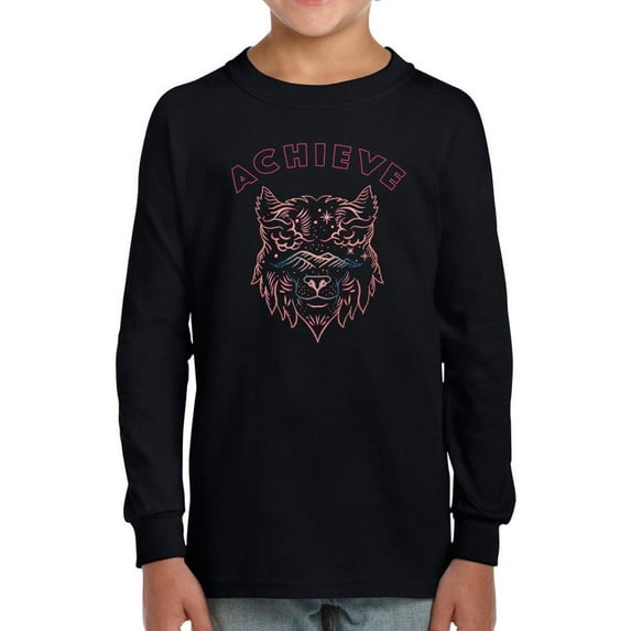 Wolf Head Lineart Long Sleeve Toddler -Image by Shutterstock, 4 Toddler
