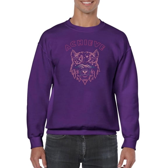 Wolf Head Lineart Sweatshirt Men -Image by Shutterstock, Male XX-Large