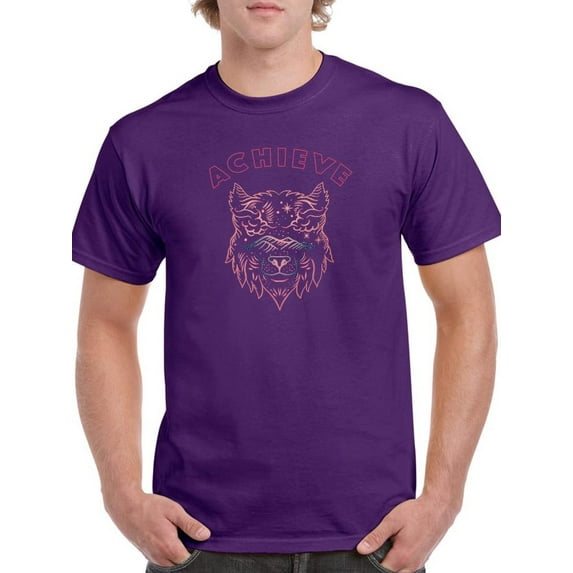 Wolf Head Lineart T-Shirt Men -Image by Shutterstock, Male 4X-Large