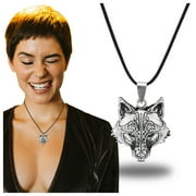 DHENLI Wolf Head Necklace Metal Pendant European And American Fashion Jewelry