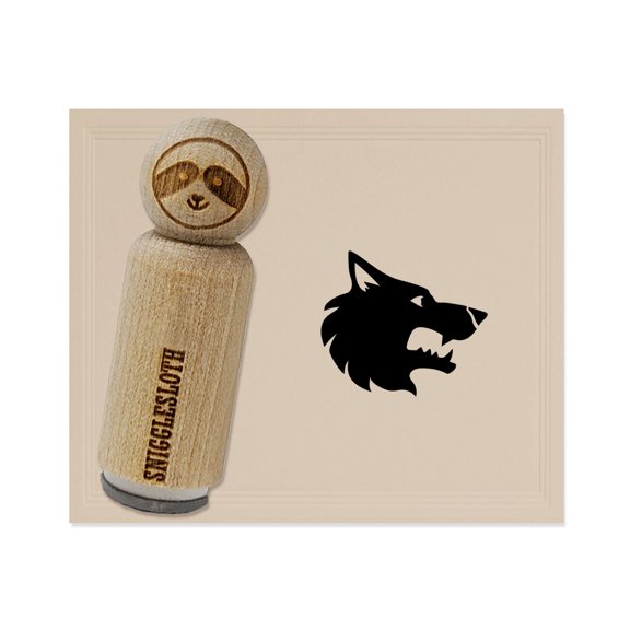 Wolf Head Side Profile Rubber Stamp for Scrapbooking Crafting Stamping - Mini 1/2 Inch
