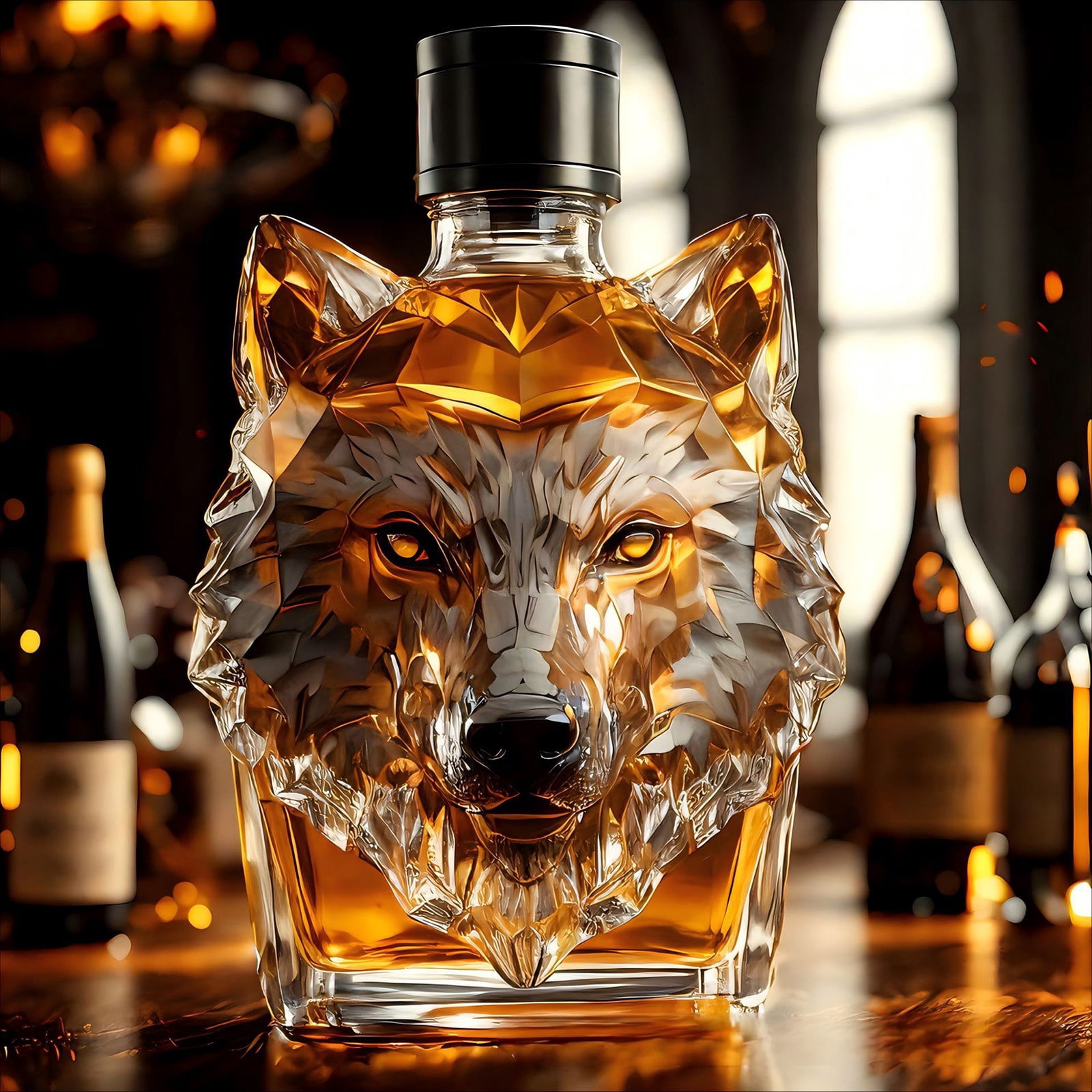 Whiskey Bottles - Wolf Edition