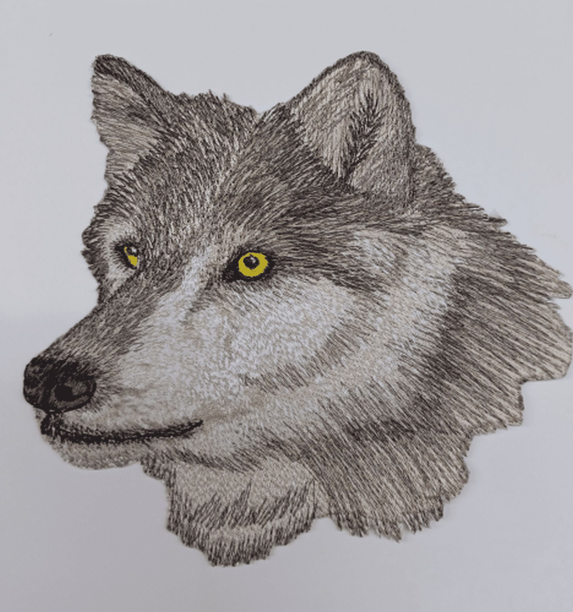 Wolf Head, Wolves, Embroidered Patch 6.4"x 6.5" Iron on