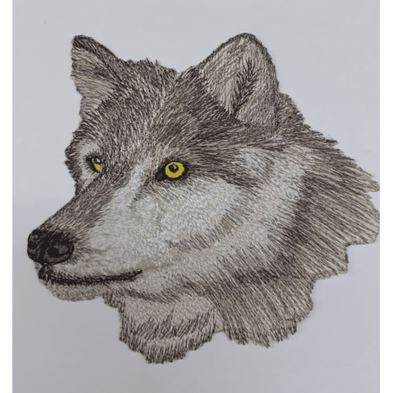 Wolf Head, Wolves, Embroidered Patch 6.4"x 6.5" Iron on
