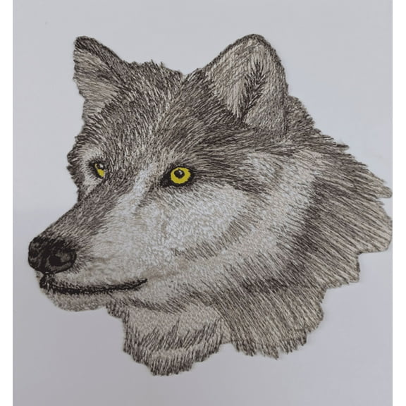 Wolf Head, Wolves, Embroidered Patch 6.4"x 6.5" Iron on