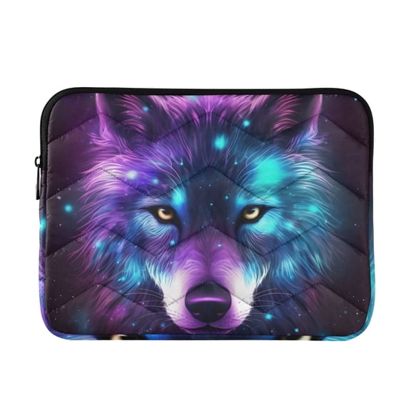Wolf Head with Nebula Quilted Laptop Protective Cases Computer Sleeves Tablet Bags Briefcases M