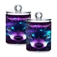 thumbnail image 1 of Wolf Head with Nebula Translucent Plastic Cans Storage Canisters with Lid Set of 2, 1 of 7