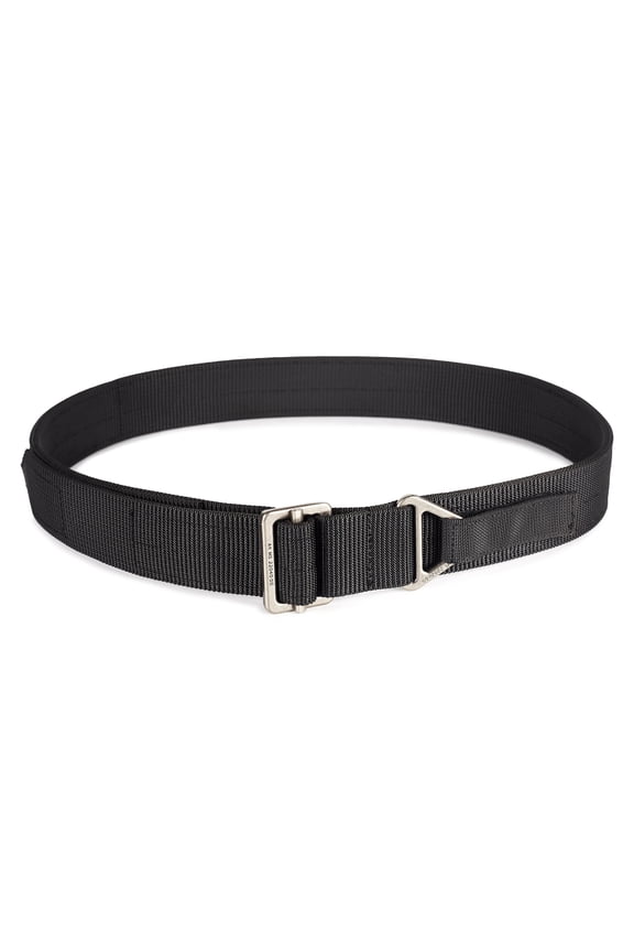Heavy Duty Nylon Belt 1.75 Inch Adjustable Everyday Belt, Black Gray, Medium