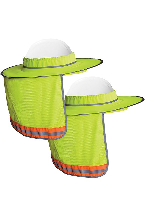 Wolf High-Visibility Orange Reflective Full-Brim Hard Hat Mesh Sun Visor Neck Shade