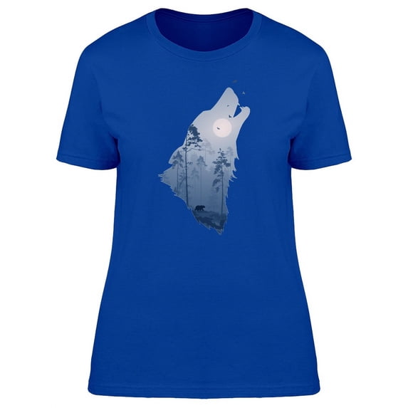 Wolf Howl Forest Inside T-Shirt Women -Image by Shutterstock, Female Large