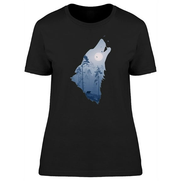 Wolf Howl Forest Inside T-Shirt Women -Image by Shutterstock, Female Medium