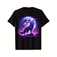 thumbnail image 1 of Wolf Howl Galaxy Purple Starry Night Wolf Enthusiast T-Shirt, Pure Cotton, Men's and Women's Dad Mom Friend Gift, S XXXL, Black, 1 of 6