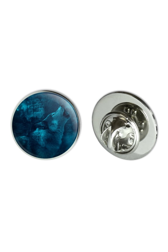 Wolf Howl Howling Blue Moon Wolves Metal 0.75" Lapel Hat Pin Tie Tack Pinback