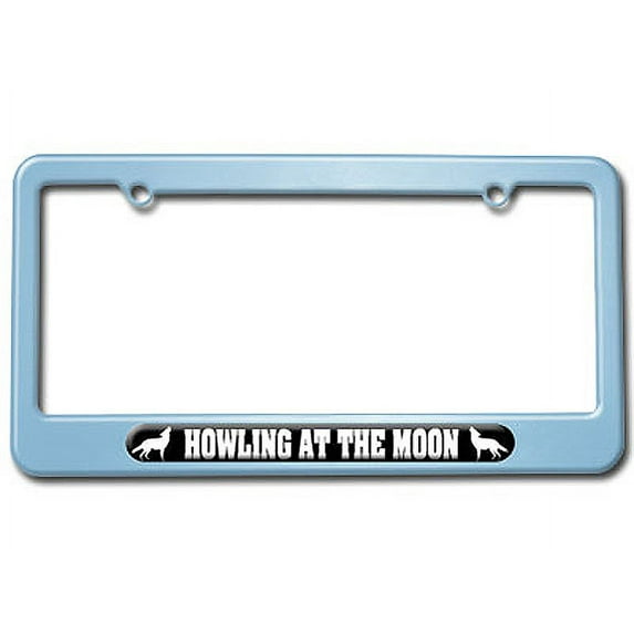 Wolf Howling At The Moon License Plate Frame