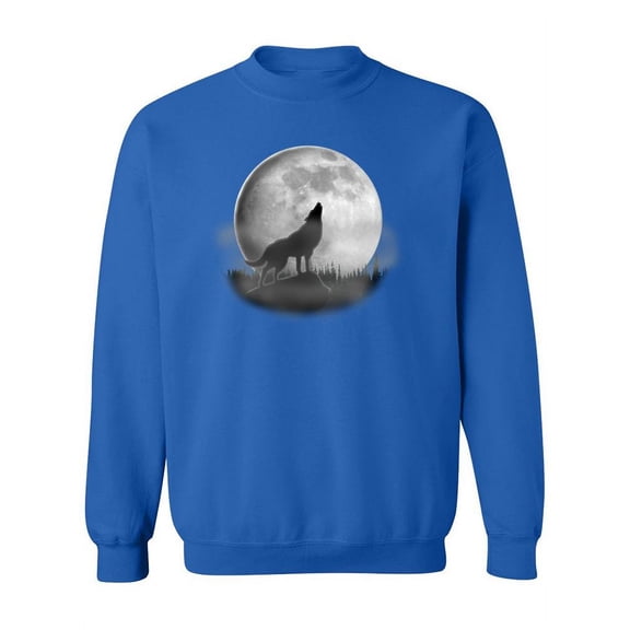 Wolf Howling At The Moon Sweatshirt Women -SPIdeals Designs, Female 3X-Large