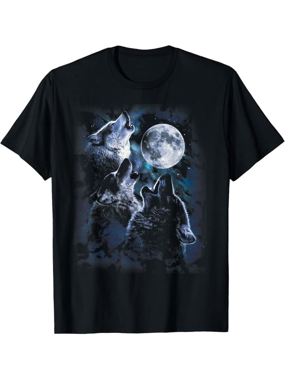 Wolf Howling At The Moon T-Shirt Wildlife Wolves Lovers Men T-Shirt Tops Tee