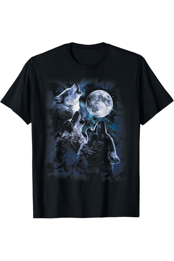 Wolf Howling At The Moon T-Shirt Wildlife Wolves Lovers T-Shirt All Size S-5XL