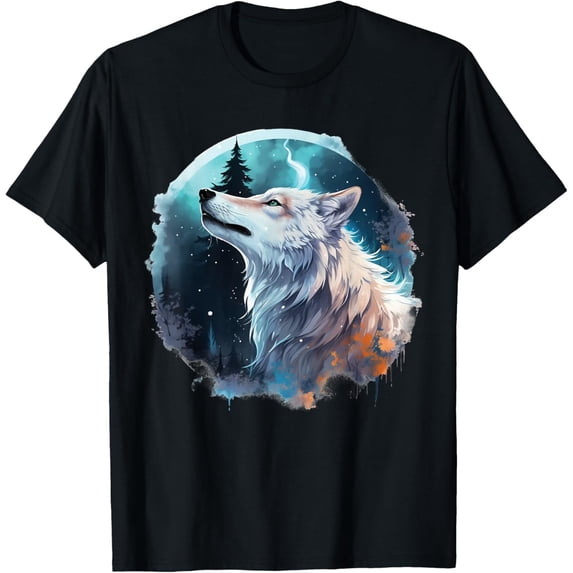 Wolf Howling At The Moon T-Shirt