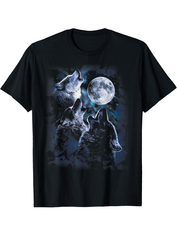 Wolf Howling At The Moon Wildlife Wolves Lovers Men Casual T-Shirt, Size S-5XL