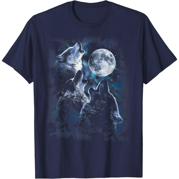 Wolf Howling At The Moon Wildlife Wolves Lovers Unisex T-Shirt for Men Women Kids Toddler