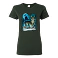 thumbnail image 1 of Wolf Howling At the Full Moon Wolf Pack Animal Lover Womens Graphic T-Shirt, Forest Green, Small, 1 of 3