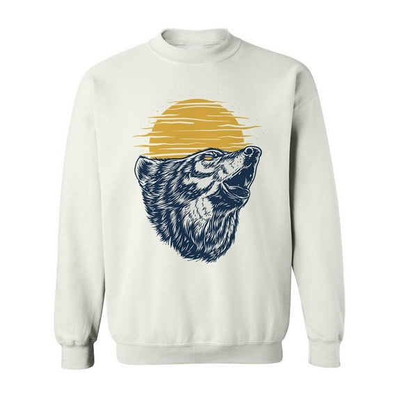 Wolf Howling Blue Sketch Sweatshirt Men -Image by Shutterstock, Male 3X-Large