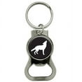 thumbnail image 1 of Wolf Howling Bottle Cap Opener Keychain Ring, 1 of 1