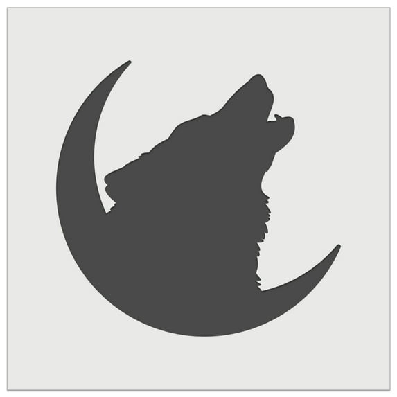Wolf Howling Crescent Moon DIY Cookie Wall Craft Stencil - 5.5 Inch