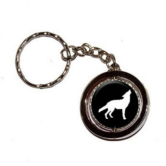 Wolf Howling Key Chain Keychain Ring